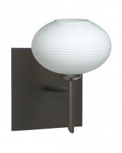 Besa Lighting 1SW-561207-LED-BR-SQ - Besa Wall With SQ Canopy Lasso Bronze Opal Matte 1x5W LED