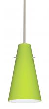 Besa Lighting 1TT-412435-LED-SN - Besa Cierro Stem Pendant Satin Nickel Chartreuse 1x9W LED