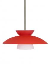 Besa Lighting 1TT-451331-SN - Besa Trilo 15 Stem Pendant Satin Nickel Red Matte 1x75W Medium Base