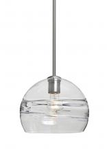 Besa Lighting 1TT-SPIR10CL-SN - Besa Spirit 10 Pendant, Clear, Satin Nickel Finish, 1x60W Medium Base