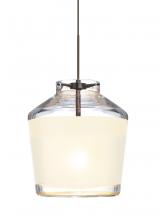 Besa Lighting 1XC-PIC6WH-LED-BR - Besa Pendant Pica 6 Bronze White Sand 1x5W LED