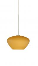 Besa Lighting 1XT-541080-LED-SN - Besa Pendant Peri Satin Nickel Amber Matte 1x5W LED