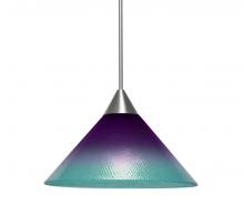 Besa Lighting 1XT-JADEPB-SN - Besa, Jade Cord Pendant, Purple/Blue, Satin Nickel Finish, 1x50W Halogen