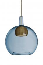 Besa Lighting 1JC-BENJIBLMD-LED-BR - Besa, Benji Cord Pendant, Blue/Medium, Bronze Finish, 1x9W LED