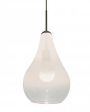 Besa Lighting 1JC-LEONWC-LED-BR - Besa, Leon Cord Pendant, Milky White/Clear, Bronze Finish, 1x9W LED