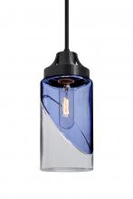 Besa Lighting 1JT-BLINKBL-BK - Besa, Blink Cord Pendant, Trans. Blue/Clear, Black Finish, 1x60W Medium Base