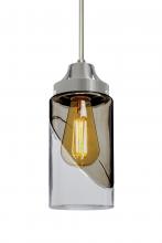 Besa Lighting 1JT-BLINKSM-EDIL-SN - Besa, Blink Cord Pendant, Trans. Smoke/Clear, Satin Nickel Finish, 1x4W LED Filament