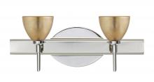 Besa Lighting 2SW-1758GF-LED-CR - Besa Divi Wall 2SW Gold Foil Chrome 2x5W LED