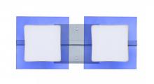 Besa Lighting 2WS-773592-LED-CR - Besa Wall Alex Chrome Opal/Blue 2x5W LED