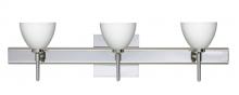 Besa Lighting 3SW-185807-LED-CR-SQ - Besa Divi Wall With SQ Canopy 3SW Opal Matte Chrome 3x5W LED