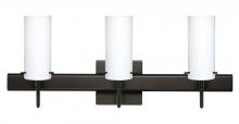 Besa Lighting 3SW-440307-BR-SQ - Besa Wall With SQ Canopy Copa 3 Bronze Opal Matte 3x40W G9