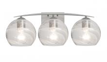 Besa Lighting 3WC-JILLYCL-SN - Besa, Jilly Vanity, Vapor Clear, Satin Nickel Finish, 3x60W Incandescent