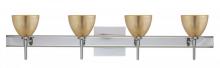 Besa Lighting 4SW-1758GF-CR-SQ - Besa Divi Wall With SQ Canopy 4SW Gold Foil Chrome 4x40W G9