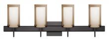 Besa Lighting 4SW-S44007-BR-SQ - Besa Pahu 4 Wall With SQ Canopy 4SW Transparent Smoke/Opal Bronze 4x40W G9