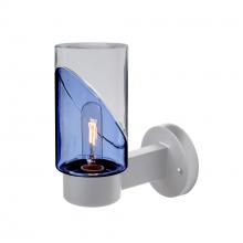 Besa Lighting BLINKBL-WALL-EDIL-SL - Blink Outdoor Sconce, Blue/Clear, Silver Finish, 1x5W LED Filament