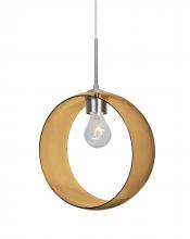 Besa Lighting J-PLATOAM-SN-NI - Besa, Plato Cord Pendant For Multiport Canopies, Amber, Satin Nickel Finish, 1x60W Me