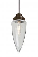 Besa Lighting J-SULUCL-BR - Besa, Sulu Cord Pendant For Multiport Canopy, Clear Bubble, Bronze Finish, 1x60W Medi