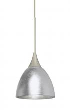 Besa Lighting RXP-1758SF-LED-SN - Besa Divi Pendant, Silver Foil, Satin Nickel, 1x9W LED