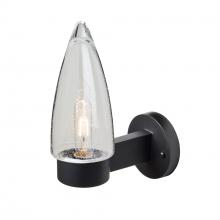 Besa Lighting SULUCL-WALL-EDIL-BK - Sulu Outdoor Sconce, Clear Bubble, Black Finish, 1x5W LED Filament