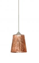 Besa Lighting X-5125CF-LED-SN - Besa Pendant For Multiport Canopy Nico 4 Satin Nickel Stone Copper Foil 1x5W LED