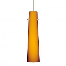 Besa Lighting XP-567480-LED-SN - Besa Camino Pendant Satin Nickel Amber Matte 1x50W Halogen