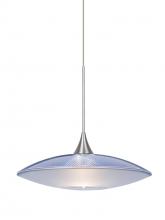 Besa Lighting XP-6294BL-SN - Besa Pendant Spazio Satin Nickel Blue/Frost 1x50W Halogen