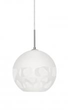 Besa Lighting J-ROCKYWH-LED-SN - Besa, Rocky Cord Pendant For Multiport Canopies, White, Satin Nickel Finish, 1x9W LED