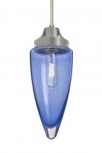 Besa Lighting J-SULUBL-SN - Besa, Sulu Cord Pendant For Multiport Canopy, Blue Bubble, Satin Nickel Finish, 1x60W
