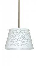 Besa Lighting 1TT-4393WD-LED-SN - Besa Amelia 12 LED Pendant 1TT White Damask Satin Nickel 1x11W LED