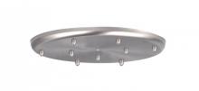 Besa Lighting T29X-SN - Besa 9-Light Round 12V Multiport Canopy, Satin Nickel