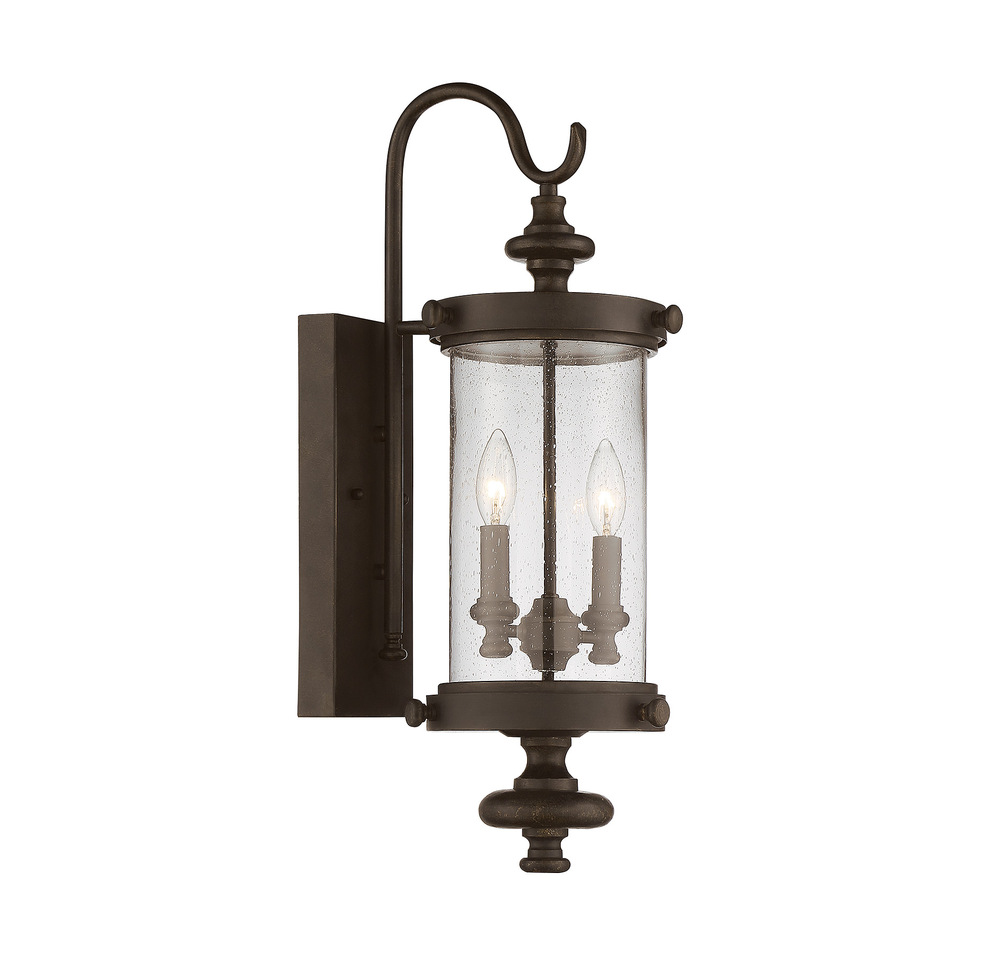 Palmer 2-Light Outdoor Wall Lantern in Walnut Patina