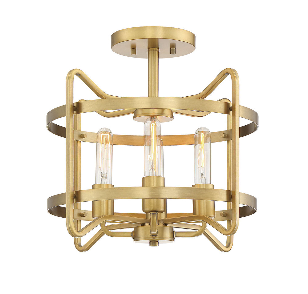 Kent 4-Light Ceiling Light in Warm Brass