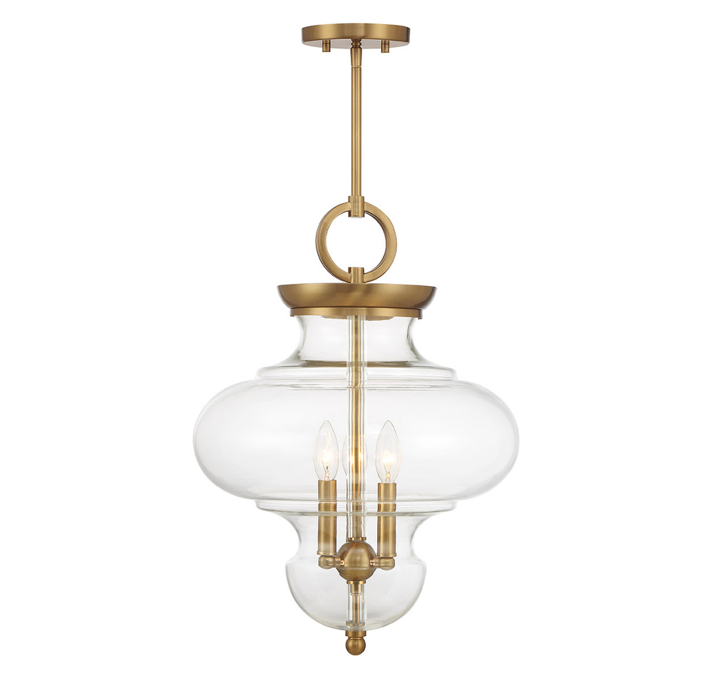 Bergdorf 3-Light Pendant in Warm Brass