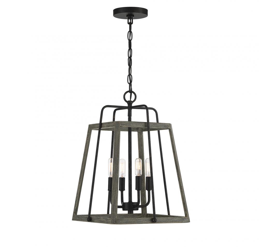 Hasting 4 LT Pendant in Noblewood with Iron