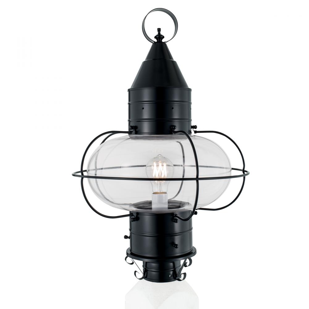 Classic Onion Outdoor Post Light - Black with Clear Glass
