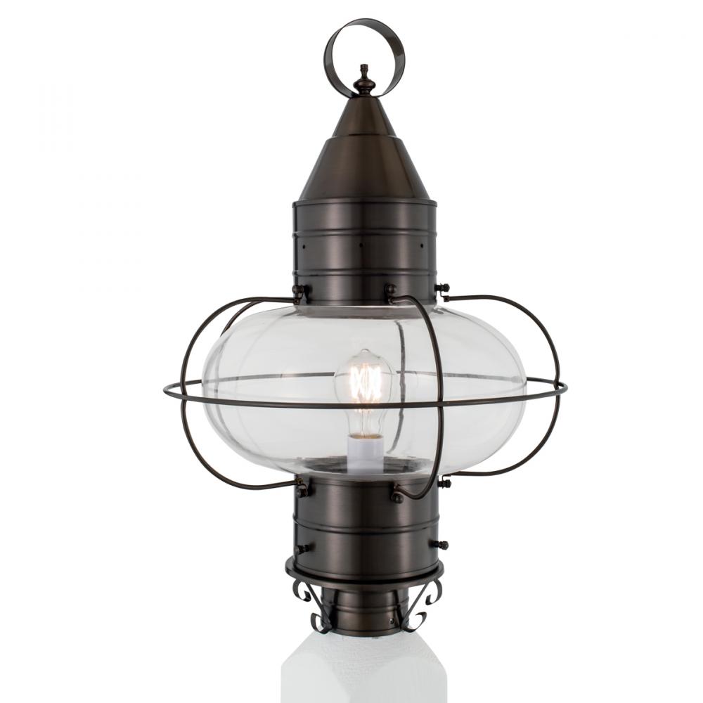 Classic Onion Outdoor Post Light - Bronze with Clear Glass