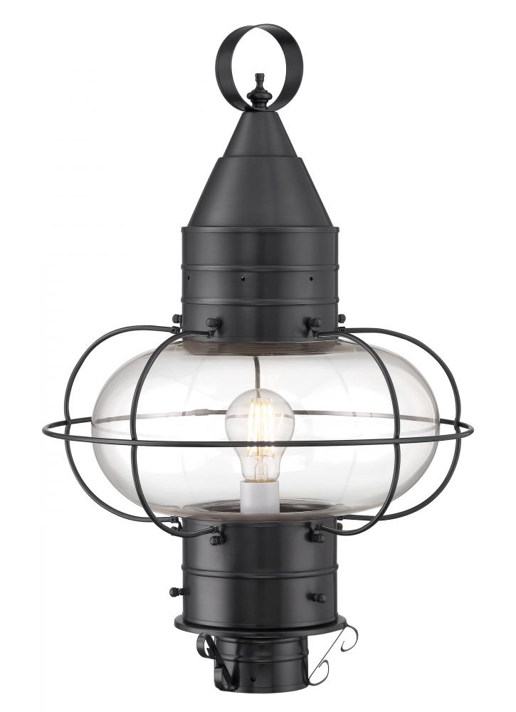 Classic Onion Outdoor Post Light - Gun Metal with Clear Glass