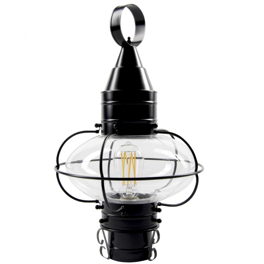 Classic Onion Outdoor Post Light - Black with Clear Glass