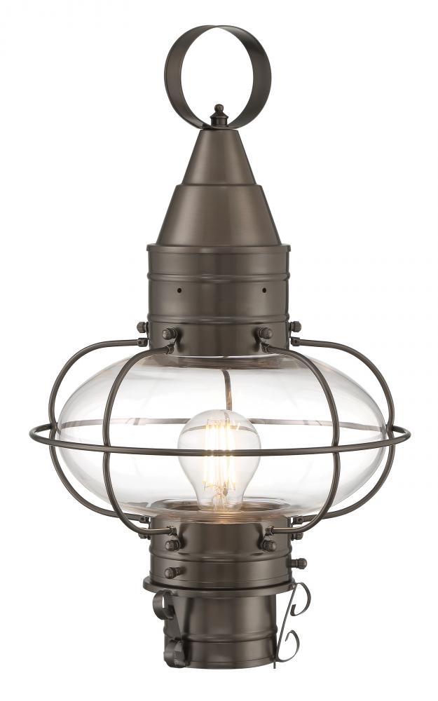 Classic Onion Outdoor Post Light - Bronze with Clear Glass