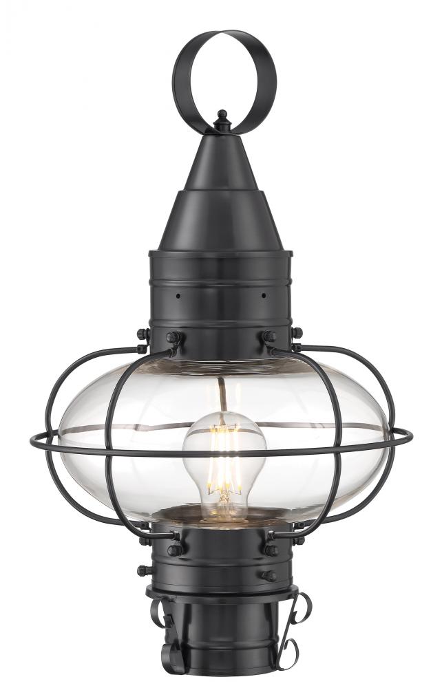 Classic Onion Outdoor Post Light - Gun Metal with Clear Glass