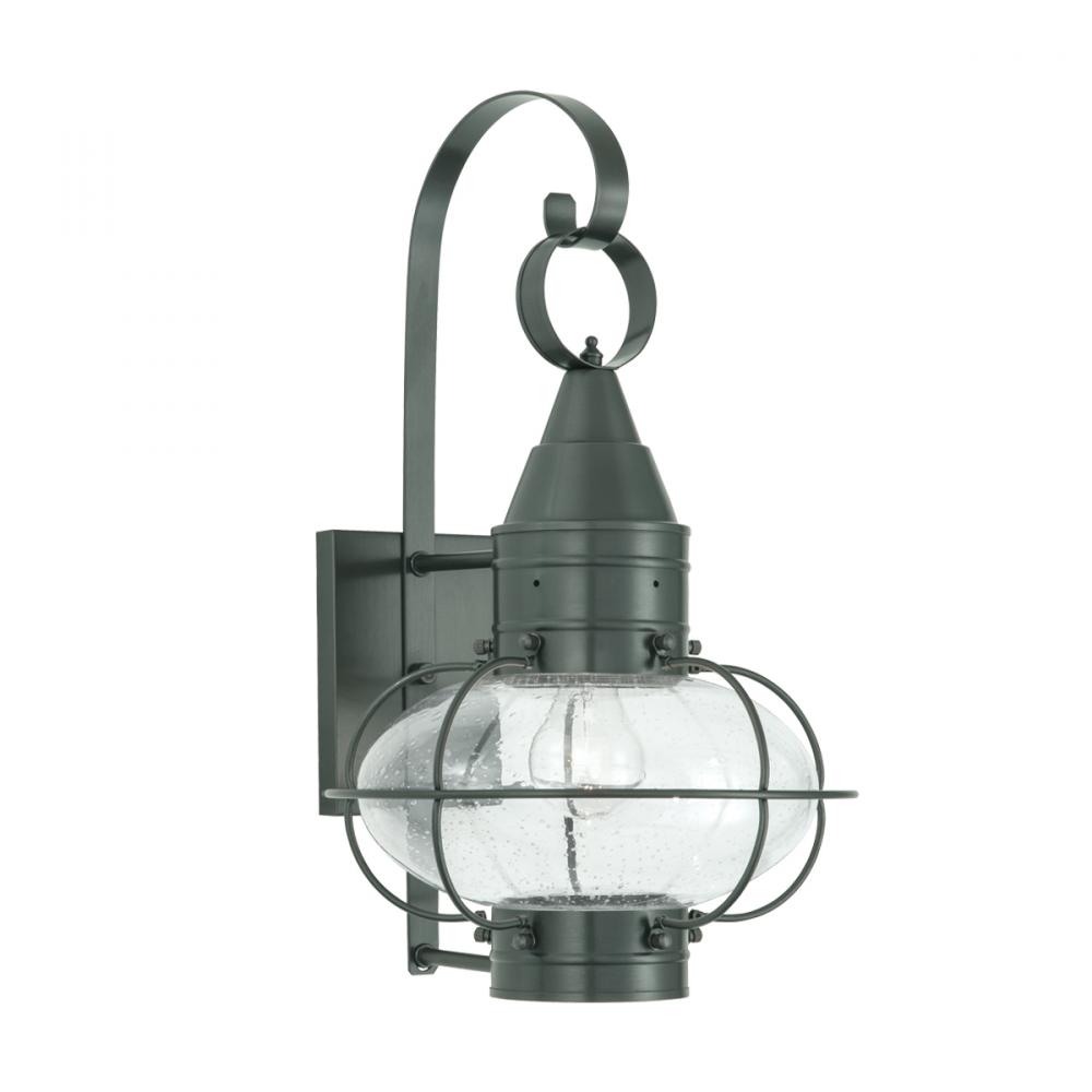 Classic Onion Outdoor Wall Light - Gun Metal with Seeded Glass