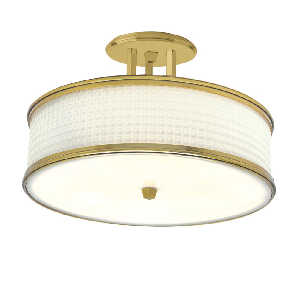 Prism Semi-Flush Mount Light - Satin Brass