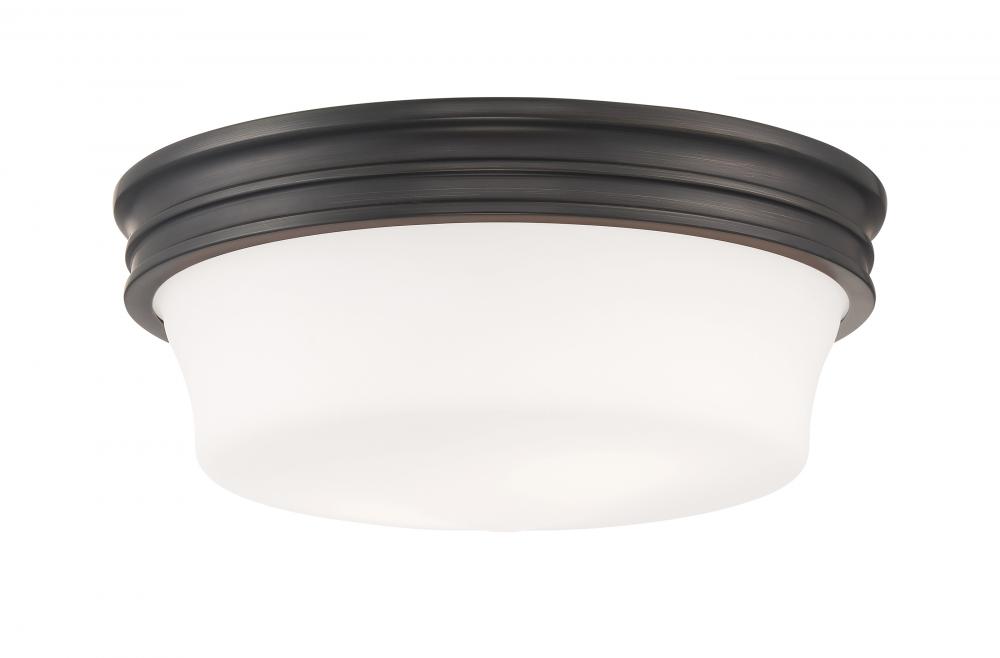 Galen Glass Flush Mount Ceiling Light - Oil Rubbed Bronze