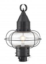 Norwell 1510-GM-SE - Classic Onion Outdoor Post Light - Gun Metal with Seeded Glass