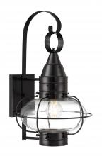 Norwell 1512-BL-CL - Classic Onion Outdoor Wall Light - Black with Clear Glass