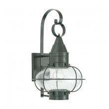 Norwell 1512-GM-SE - Classic Onion Outdoor Wall Light - Gun Metal with Seeded Glass