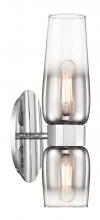 Norwell 9760-CH-CLGR - Flame 2-Light Vanity Sconce