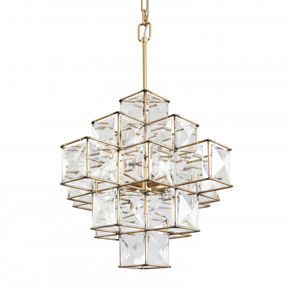 Cubic 6-Lt Chandelier - Calypso Gold