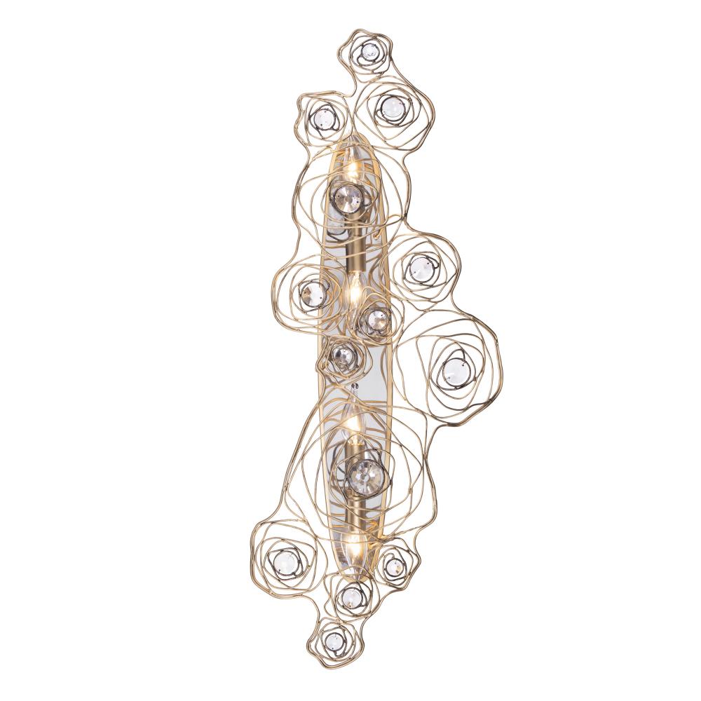 Ethereal Rose 4-Lt Sconce - Havana Gold Ombre/Polished Stainless Accents