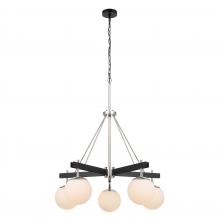 Varaluz 352C05BLPN - Allie 5-Lt Chandelier - Black/Polished Nickel